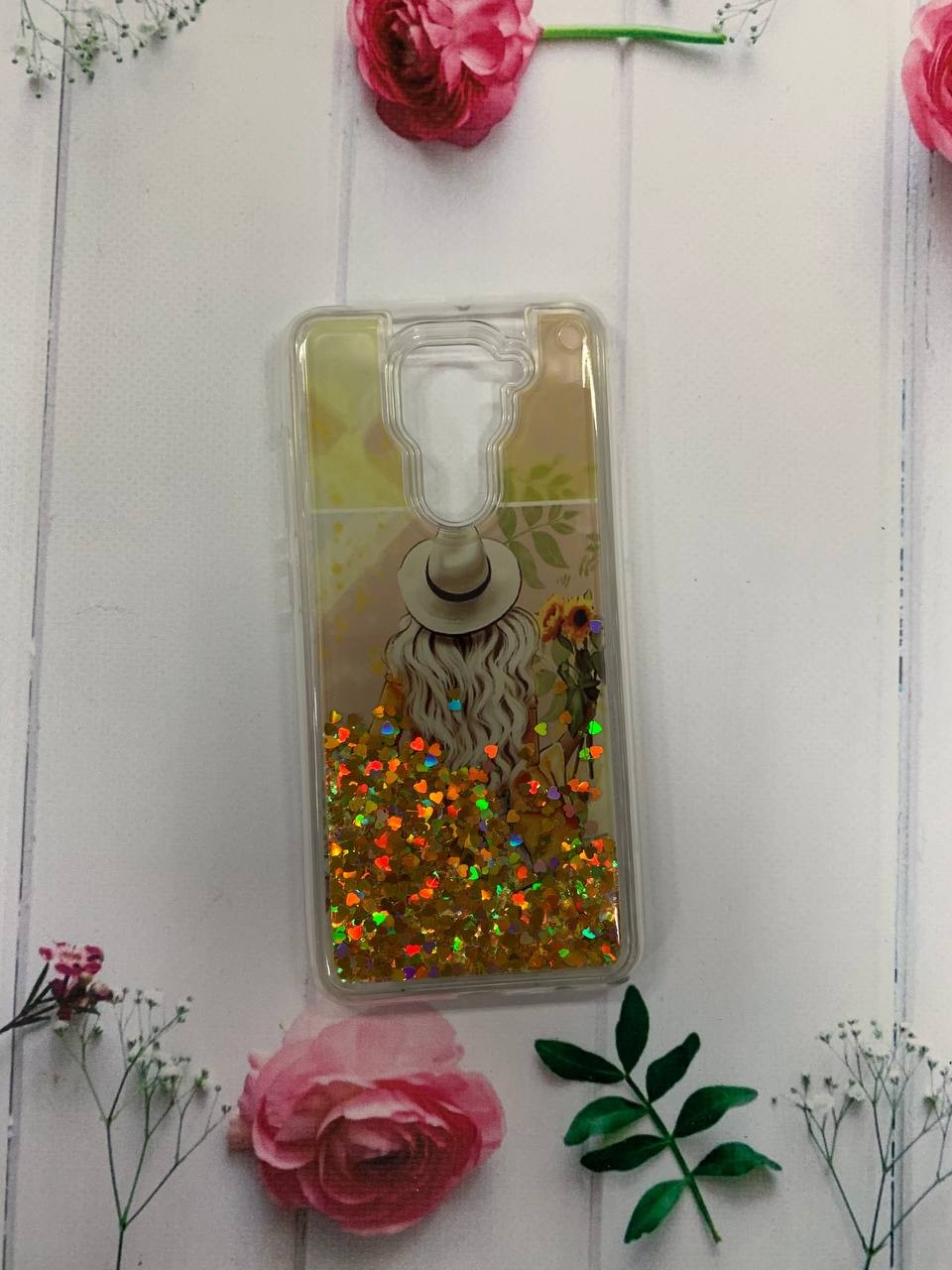 Накладка Fluid Painted для Xiaomi Redmi Note 9 "Соняхи" (переливається)-0