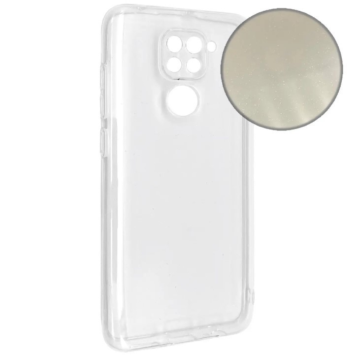 Накладка Molan Cano Glossy Jelly для Xiaomi Note 9  прозора з блискітками-1