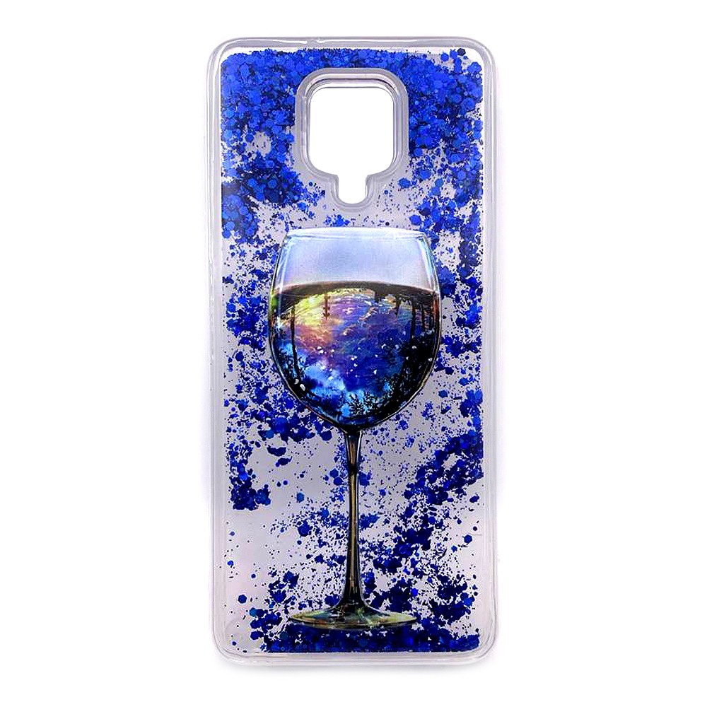 Накладка Fluid Painted для Xiaomi Redmi Note 9s/Note 9 Pro Бокал (блисківки плавають)-0