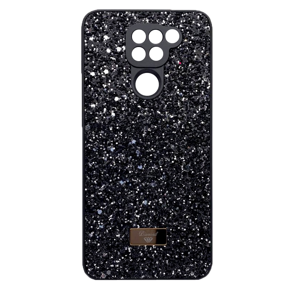 Накладка Bling Grainy Diamond Separate Camera для Xiaomi Redmi Note 9 (Чорна)-0
