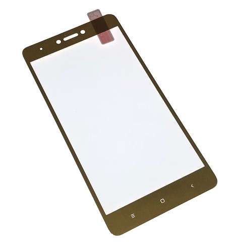 Захисне скло Silk Screen для Xiaomi Redmi Note 4x з золота рамкою-0