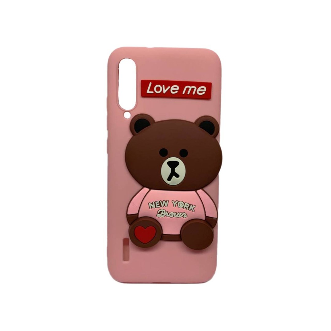 Накладка для  Xiaomi Mi A3 /MI C9e Мішка Love Me  (Рожевий)-0