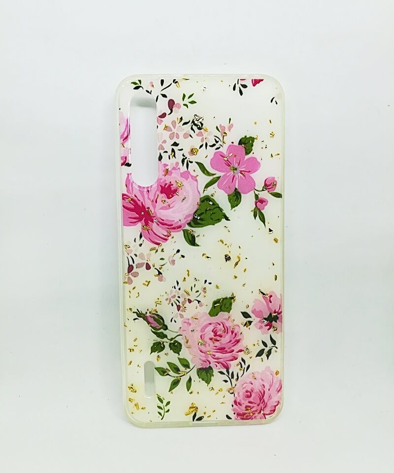 Накладка Glitter для Xiaomi Mi A3/CC9e "Піони на білому фоні"-0