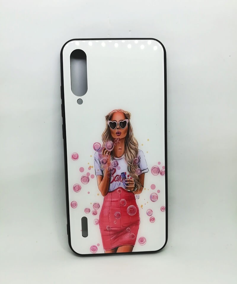 Накладка Girls Glass для Xiaomi Mi A3/CC9e Дівчина з бульбашками-0
