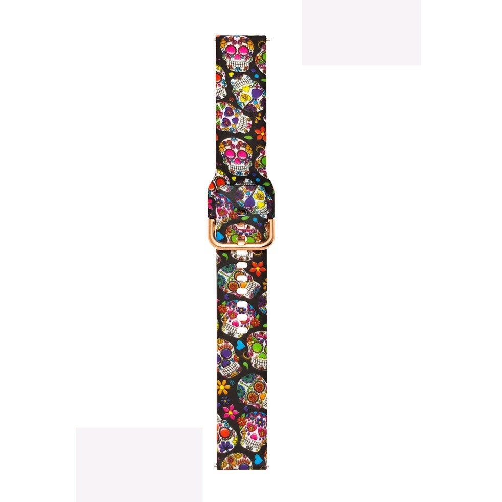 Ремінець для Samsung Gear S2 / Amazfit 20mm (черепки кольоровий)-0