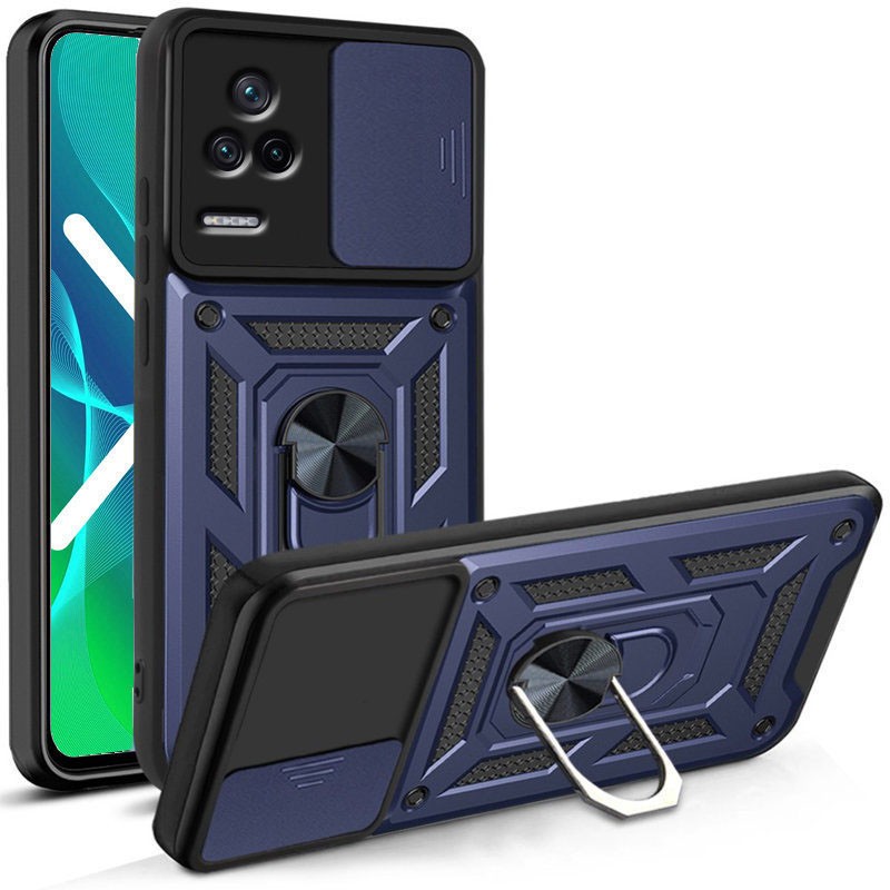 Накладка  Camshield Serge Ring for Magnet для Xiaomi Poco F4 (Синя)-0