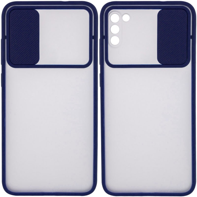 Накладка Camshield mate TPU для  Xiaomi Poco M3 синя шторка-0