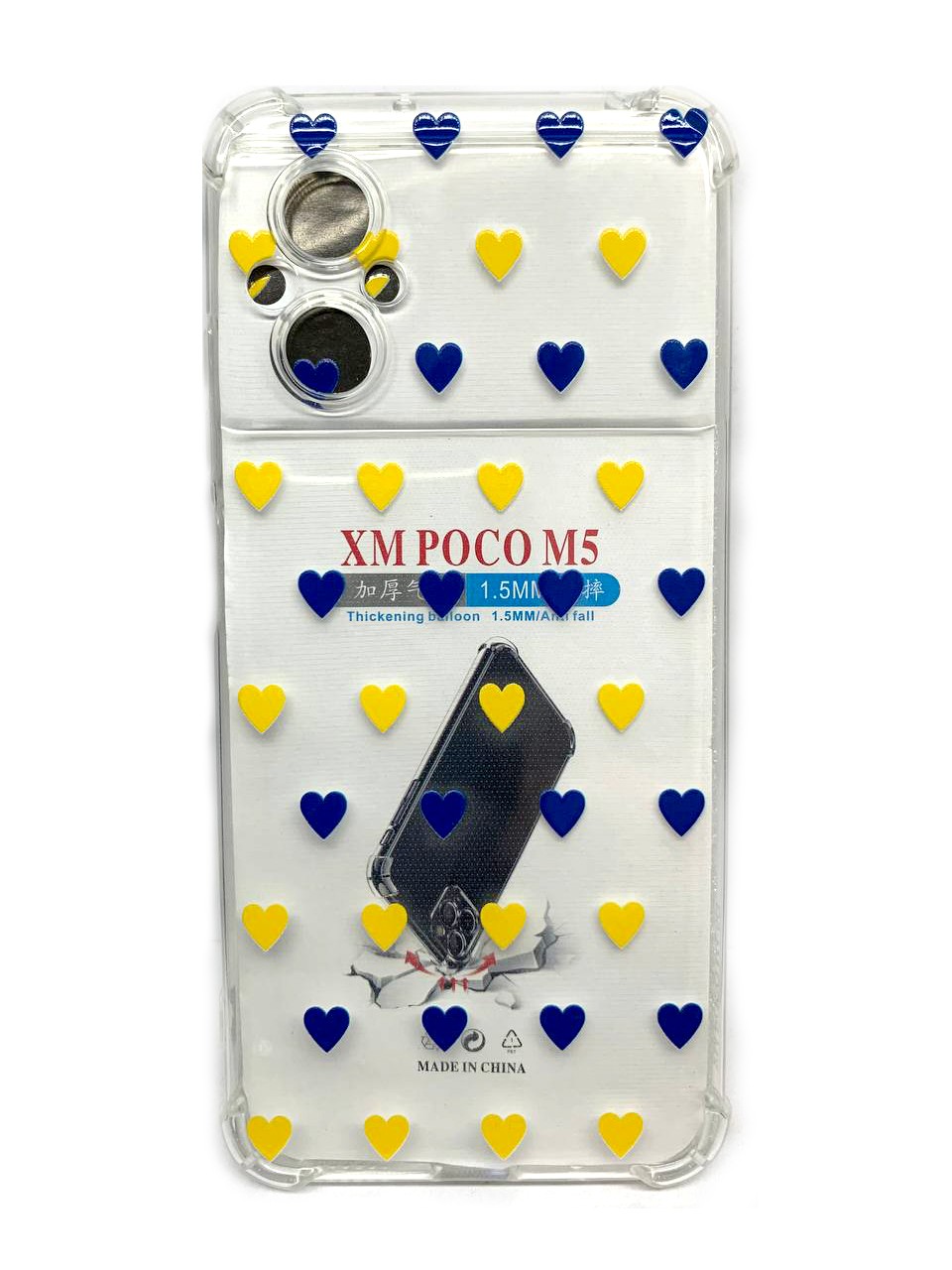 Накладка  WAVE Patriot Clear Case для Xiaomi Poco M5 (ua hearts)-1
