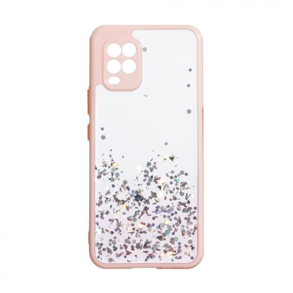 Накладка Glitter Bling Sequins для Xiaomi Mi 10 Lite рожева-0