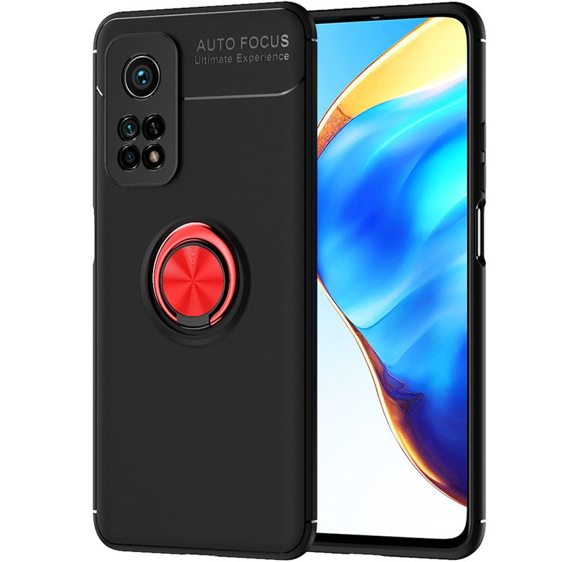Накладка Deen ColorRing для Xiaomi Mi 10T / Mi 10T Pro чорна/червона-0