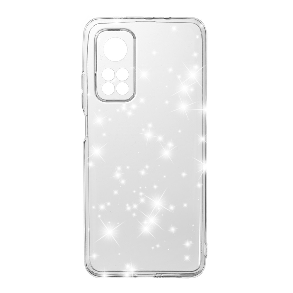 Накладка Molan Cano Glossy Jelly для Xiaomi Mi10T прозора з блискітками-0