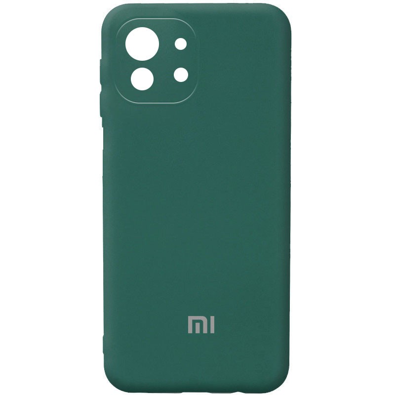 Silicone Cover Full Camera (AA) для Xiaomi Mi 11 Lite (Pine Green)-0