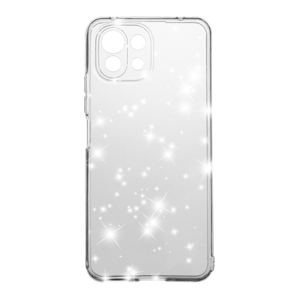 Накладка Molan Cano Glossy Jelly для Xiaomi Mi 11 Lite прозора з блискітками-0