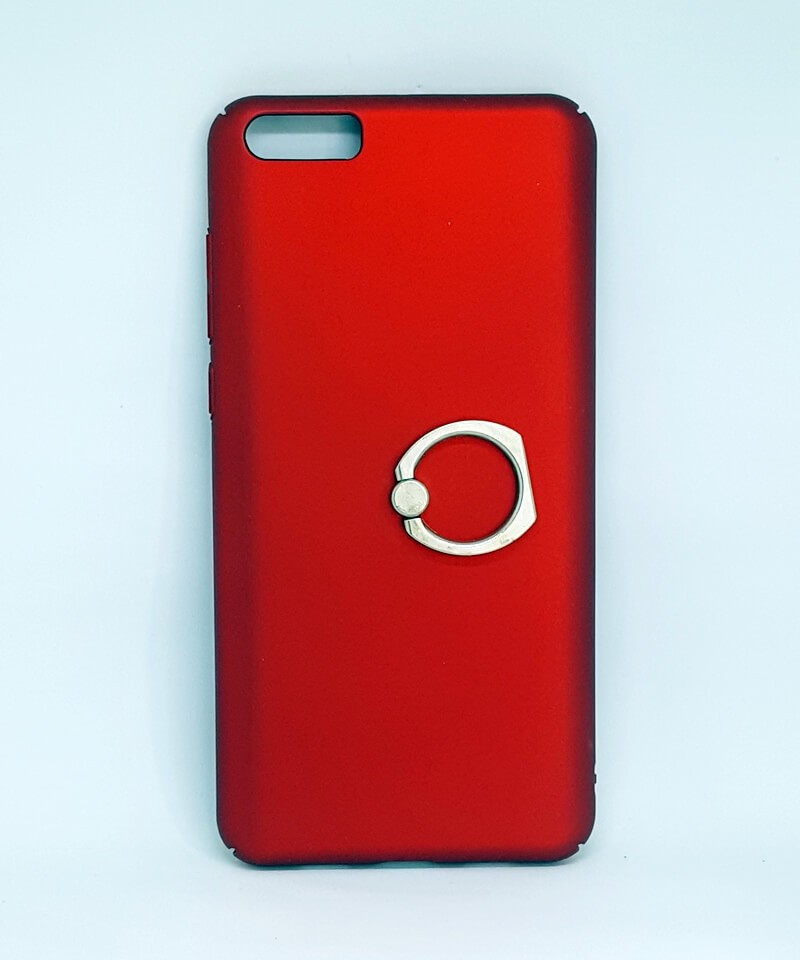 Накладка для Xiaomi Mi6 Plus матова з кільцем червона-0
