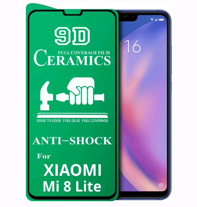 Гнучке скло Ceramic для Xiaomi Mi 8 Lite глянцеве (м`яка упаковка)-0