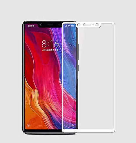 Захисне скло (NP) для Xiaomi Mi 8 SE біла рамка-0