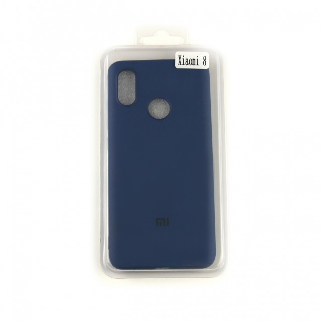 Накладка Silicone Case Full Cover для Xiaomi Mi8 Синя-0