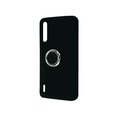 Silicone Cover With Ring з кільцем для Xiaomi Mi 9 Lite / Mi A3 Lite чорна-0