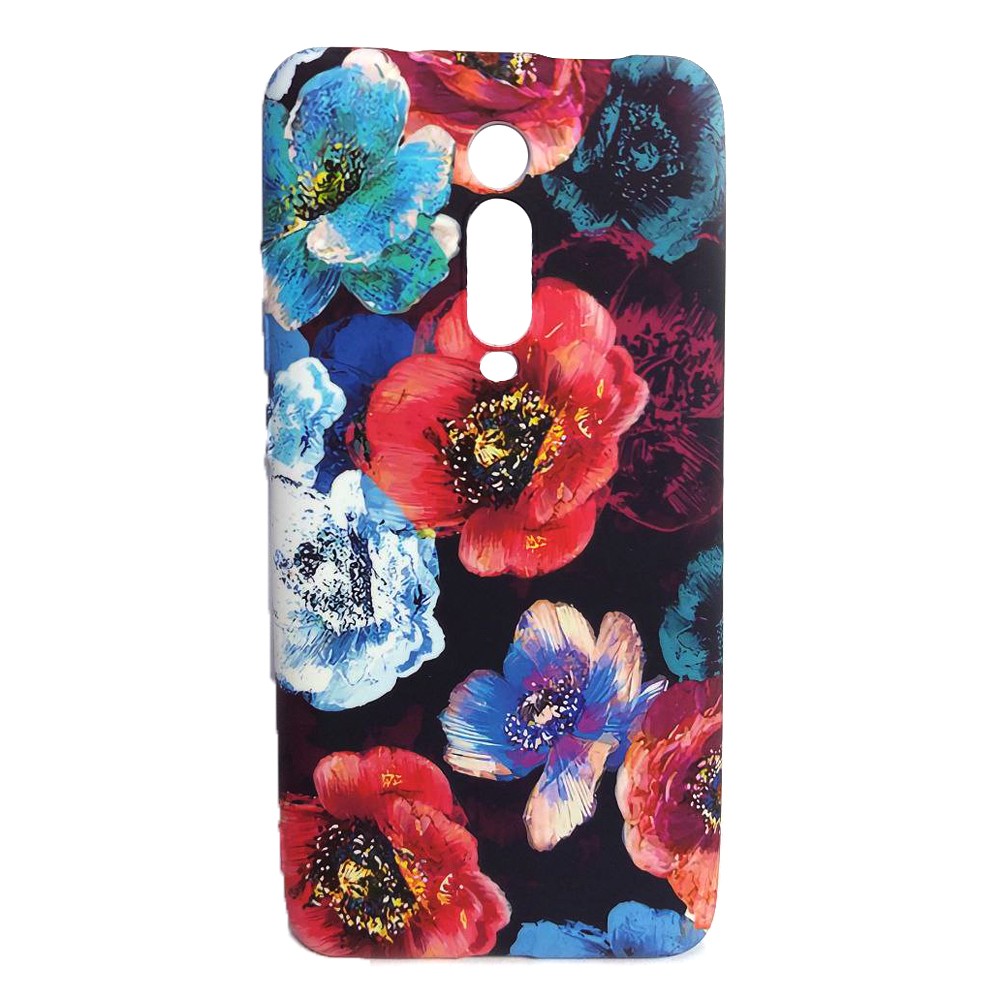 Накладка Акварель для Xiaomi Redmi Mi9T/Mi9T Pro (Квіти на чорному)-0