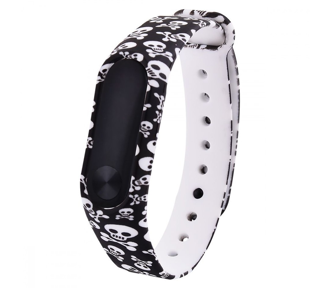 Ремінець Silicone print для Mi Band 3/4 черепки-0