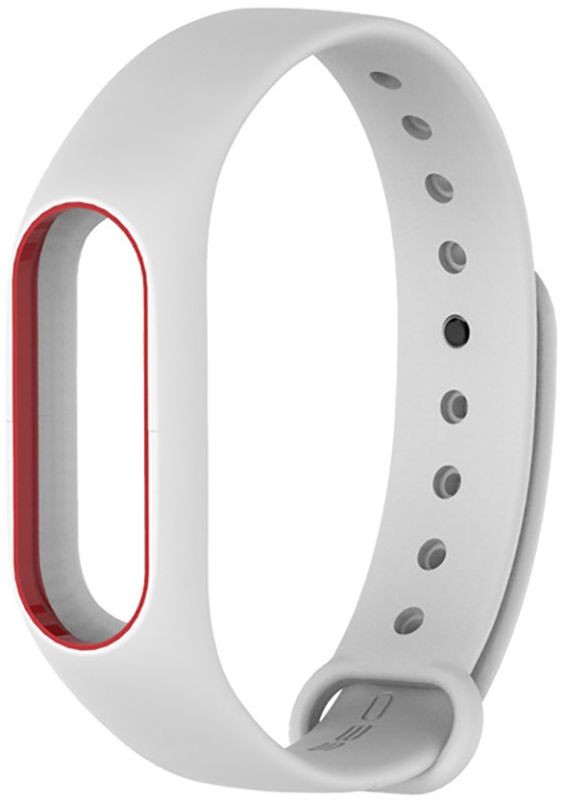 Ремінець для Mi Band 3 Silicone біло-червоний-0