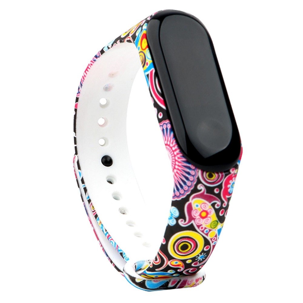 Ремінець для  Mi Band 3/Mi Band 4 "Кольорові візерунки"-0