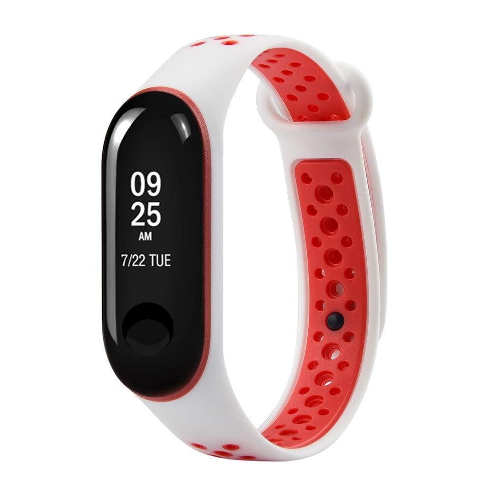 Ремінець для Mi Band 3/4 Sport (Біло-червоний)-0