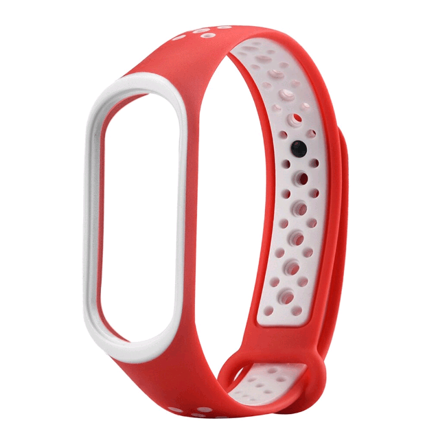 Ремінець для Mi Band 3/4 Sport (Червоно-білий)-0