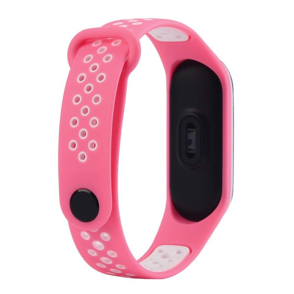 Ремінець для Mi Band 3/4 Sport (Рожево-білий)-1