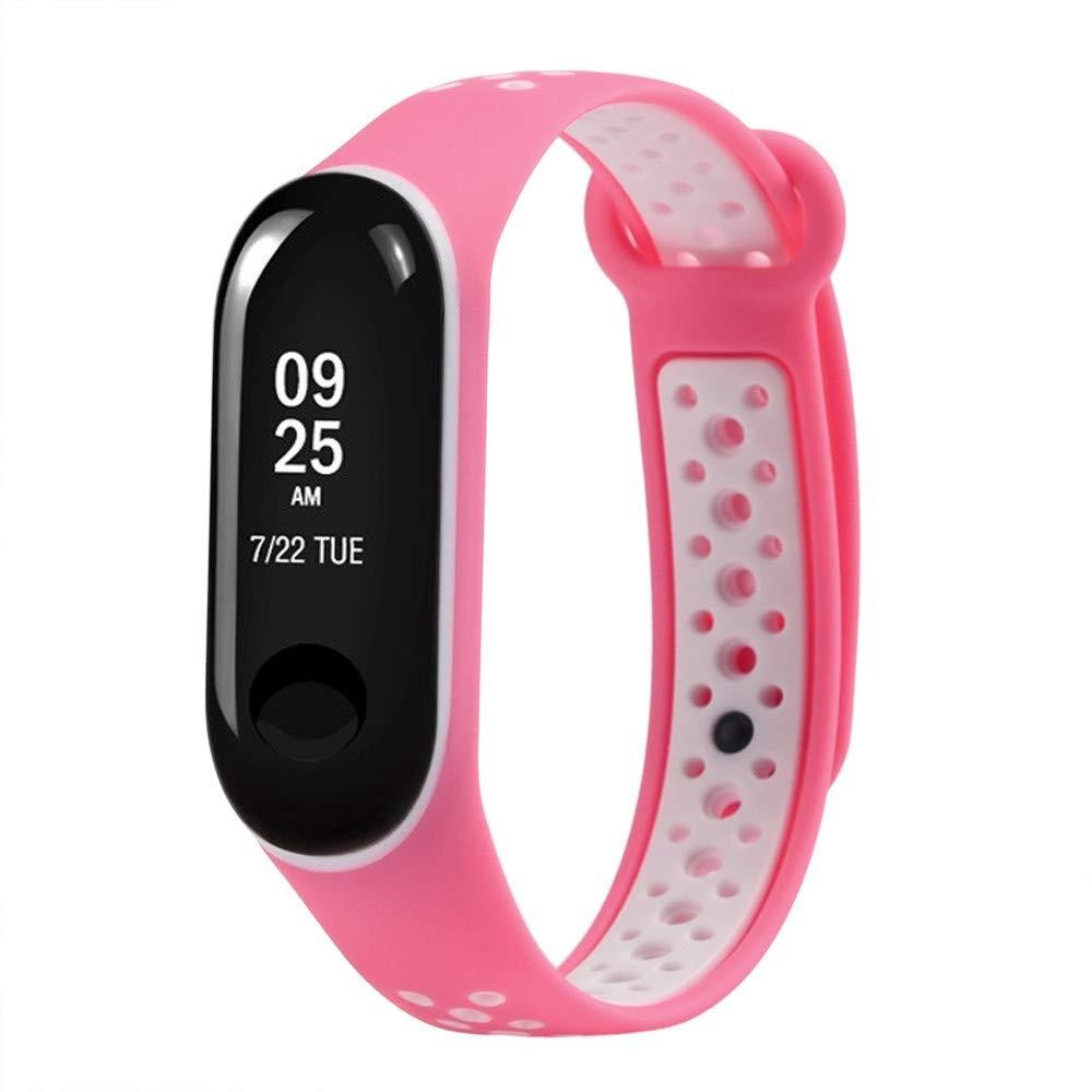 Ремінець для Mi Band 3/4 Sport (Рожево-білий)-0
