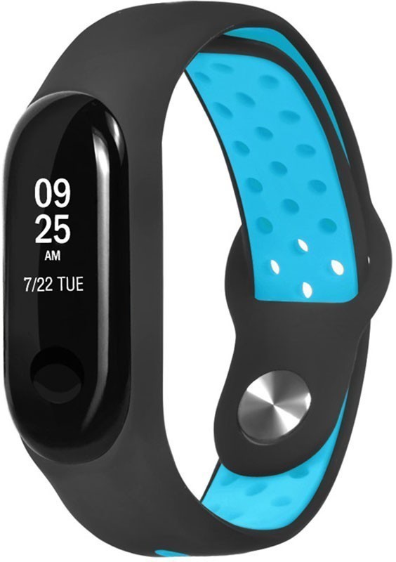 Ремінець для Mi Band 3/4 Sport (Чорно-блакитний)-0
