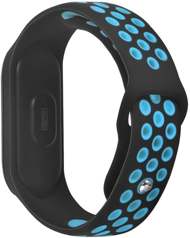 Ремінець для Mi Band 3/4 Sport (Чорно-блакитний)-2