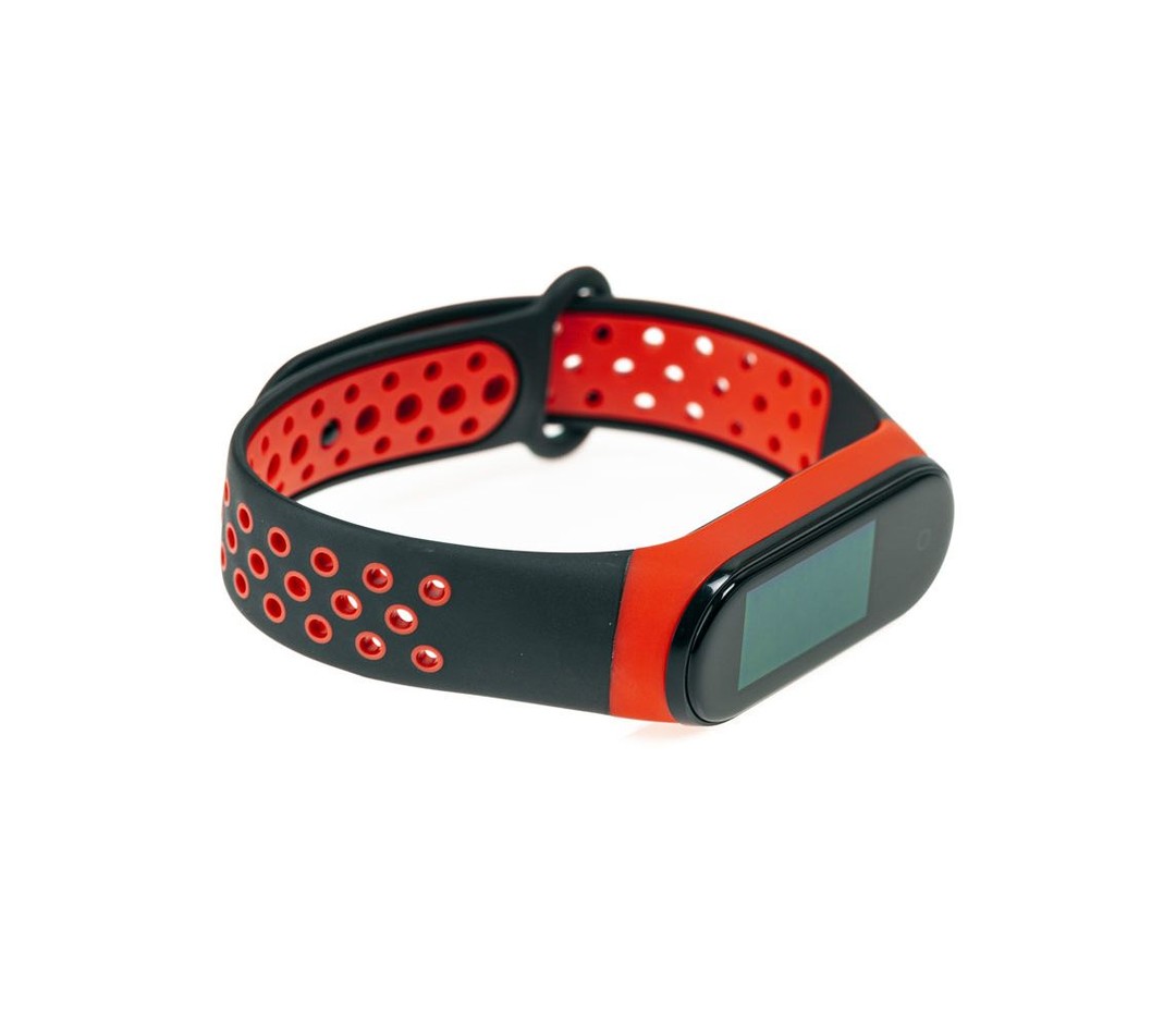 Ремінець для Mi Band 3/4 Sport (Чорно-червоний)-0