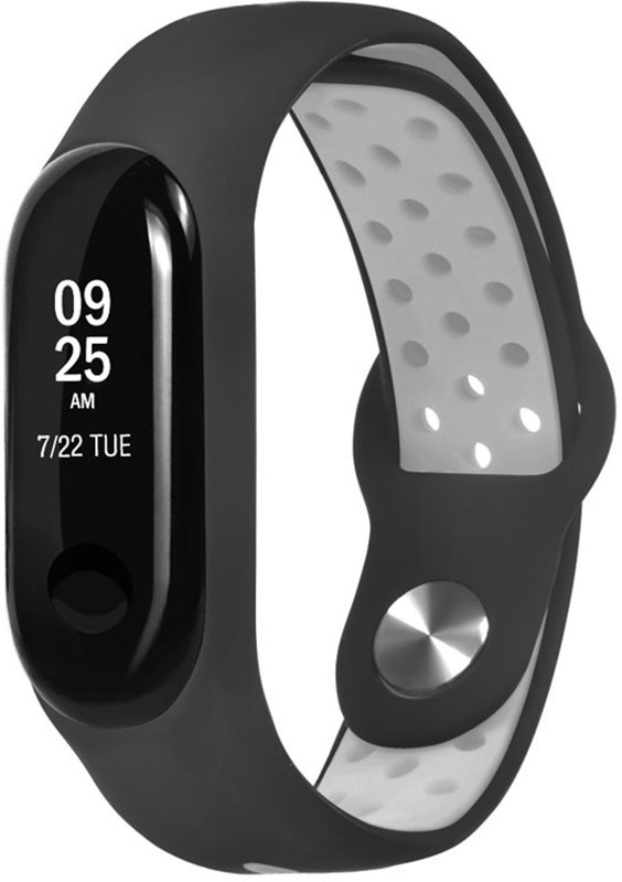 Ремінець для Mi Band 3/4 Sport (Чорно-сірий)-0