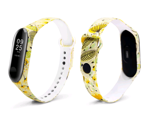 Ремінець для  Mi Band 3/Mi Band 4 "Жовті квіти"-0