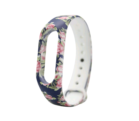 Ремінець для  Mi Band 5/Mi Band 6 /7 "Троянди на синьому"-0