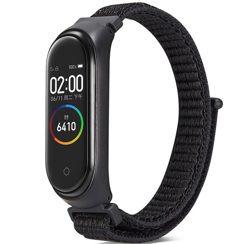 Ремінець Nylon для Mi Band 3/4/5/6/7 (Чорний)-0