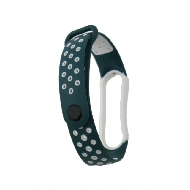 Ремінець SPORT для Xiaomi Mi Band 5/6 Dark green / White-0