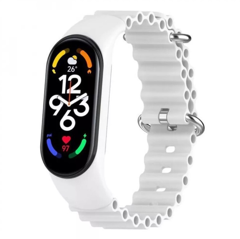 Ремінець Ocean для Mi Band 3/4/5/6/7 (white)-0