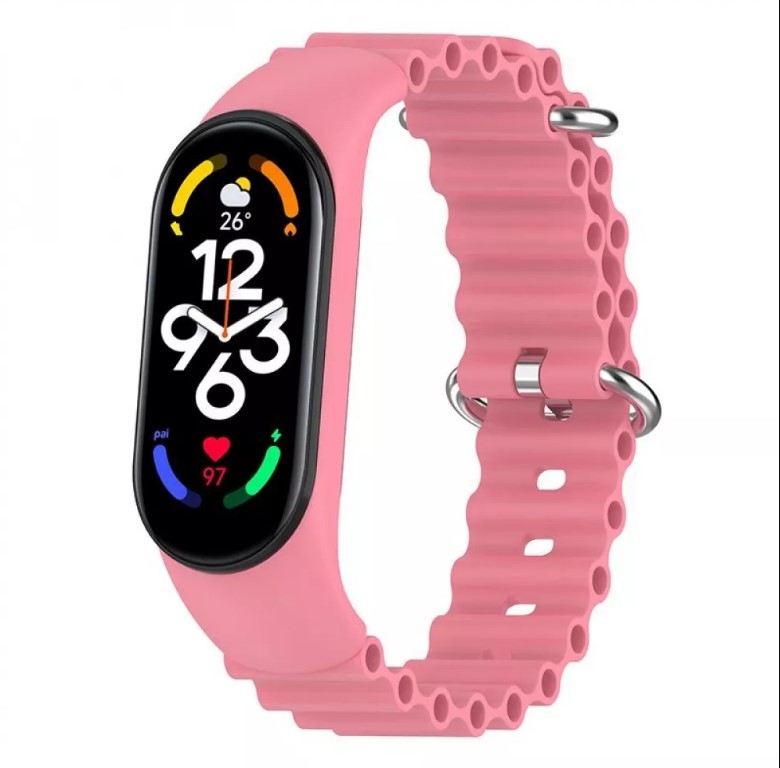 Ремінець Ocean для Mi Band 5/6/7 (pink)-0