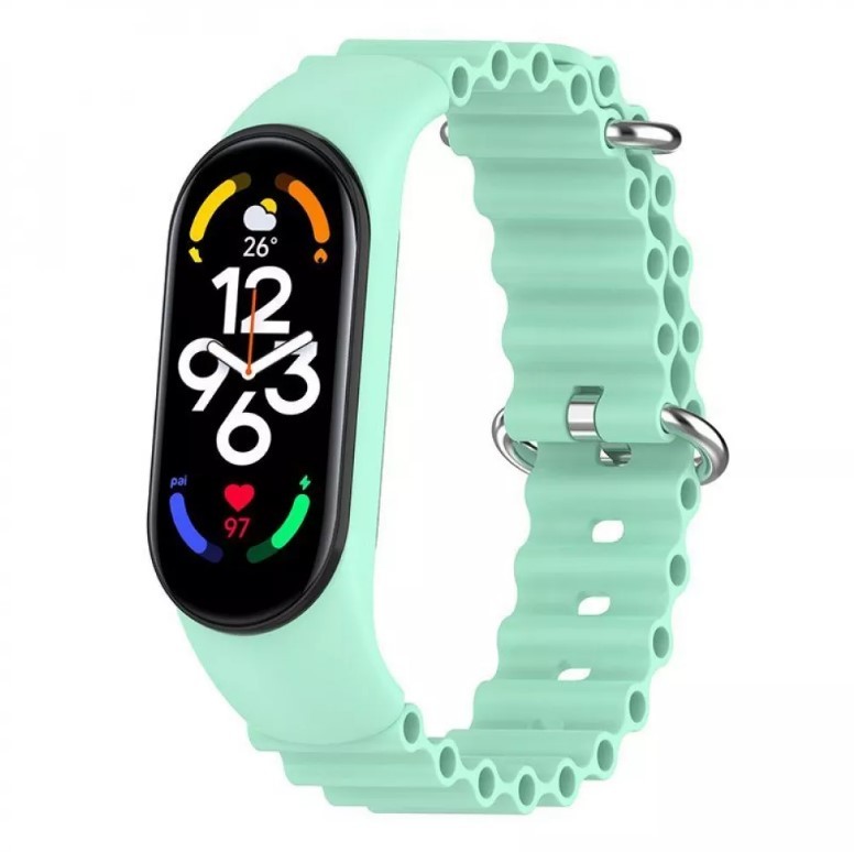 Ремінець Ocean для Mi Band 5/6/7 (mint)-0