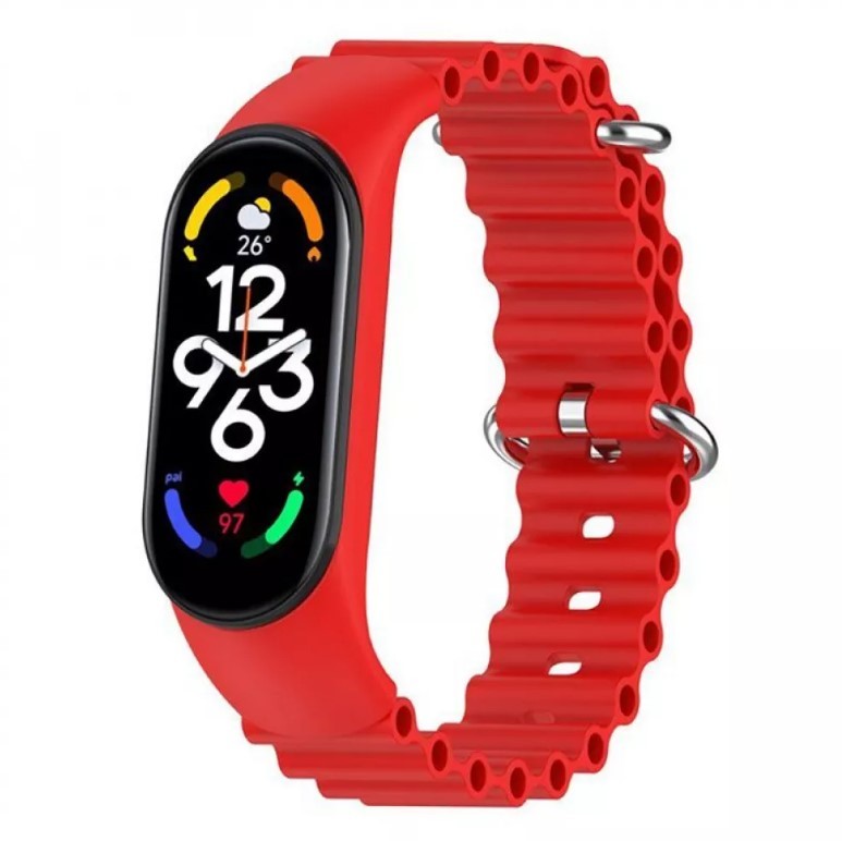 Ремінець Ocean для Mi Band 5/6/7 (red)-0