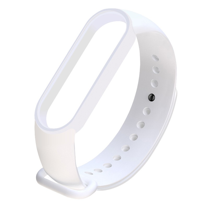 Ремінець Silicone для Mi Band 5/ 6/ 7  (White)-0
