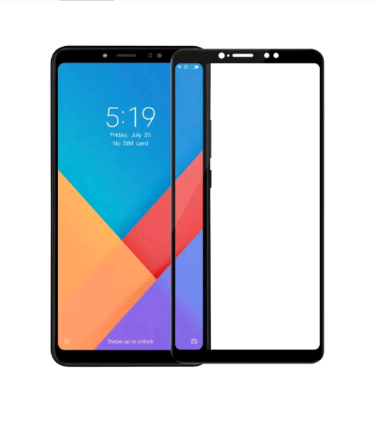 Захисне скло Full Glue для Xiaomi Mi MAX 3 з чорною рамкою-0