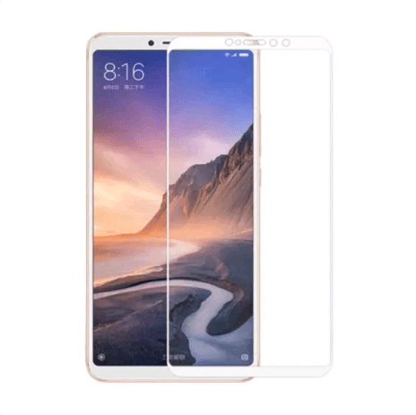 Захисне скло Full Glue для Xiaomi Mi MAX 3 з білою рамкою-0