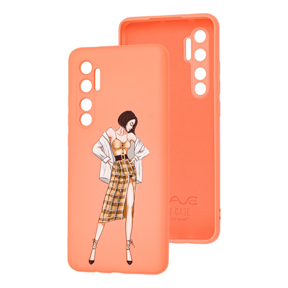 WAVE Fancy для Xiaomi Mi Note 10 Lite (plaid skirt girl/peach)-0