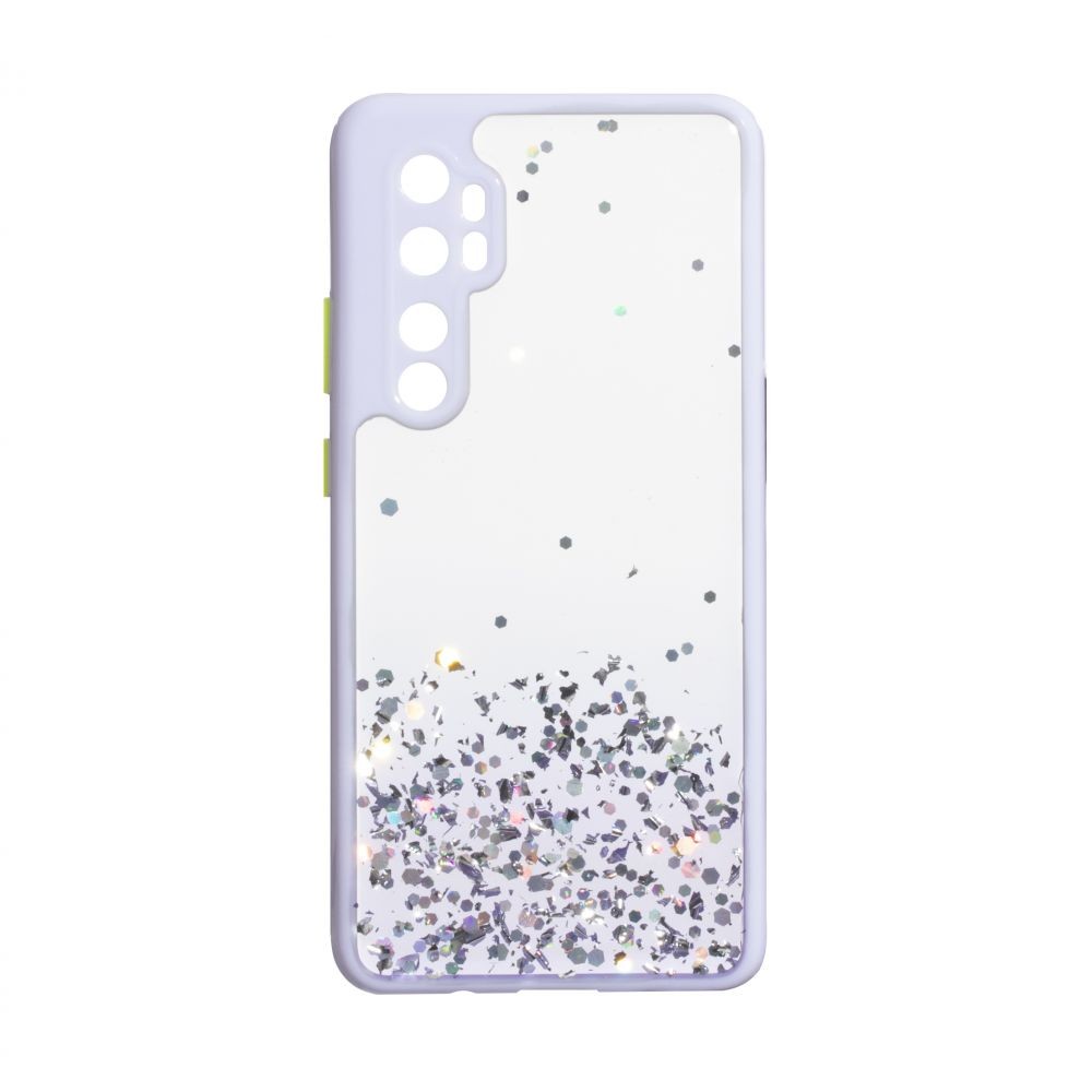 Накладка Glitter Bling Sequins для Xiaomi Mi Note 10 Lite бузкова-0