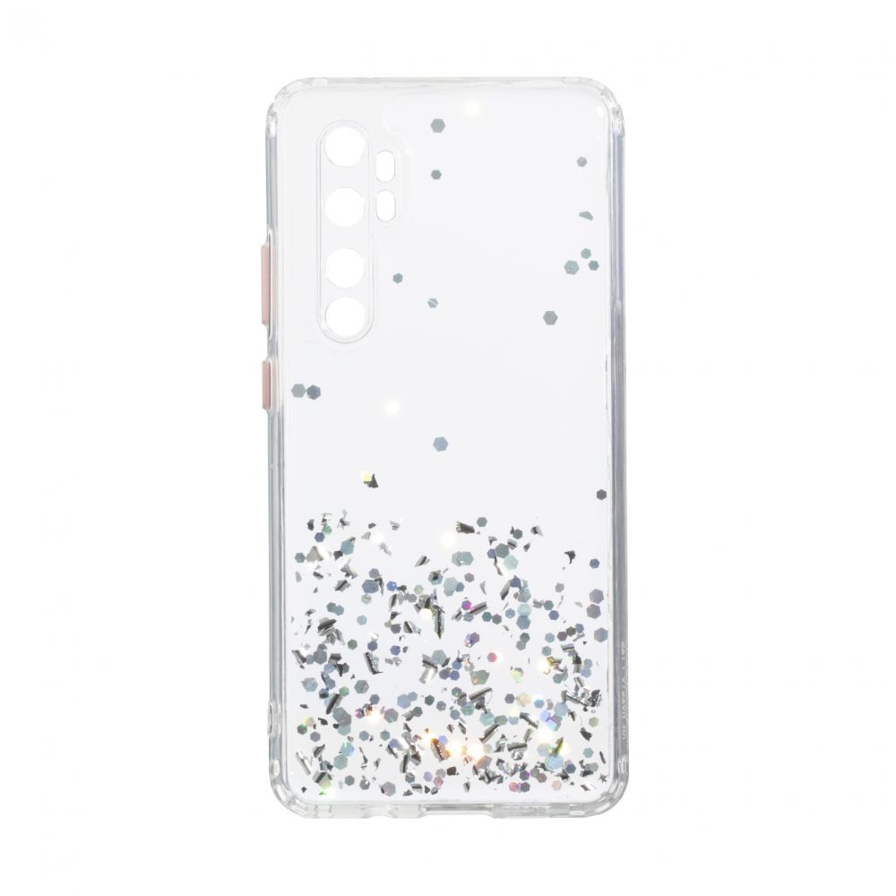 Накладка Glitter Bling Sequins для Xiaomi Mi Note 10 Lite срібна-0