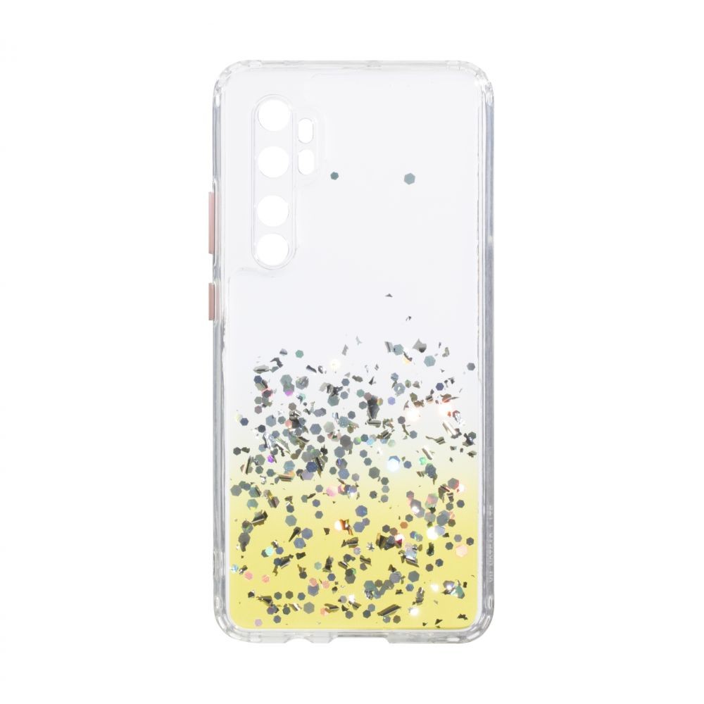 Накладка Glitter Bling Sequins для Xiaomi Mi Note 10 Lite жовта-0