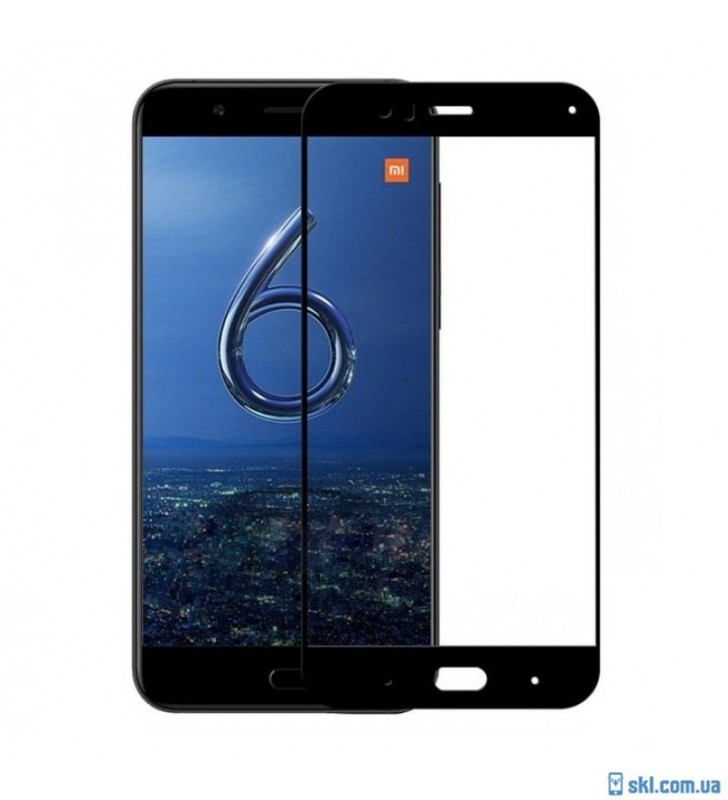 Захисне скло Silk Print для Xiaomi Mi 6 (Black)-0